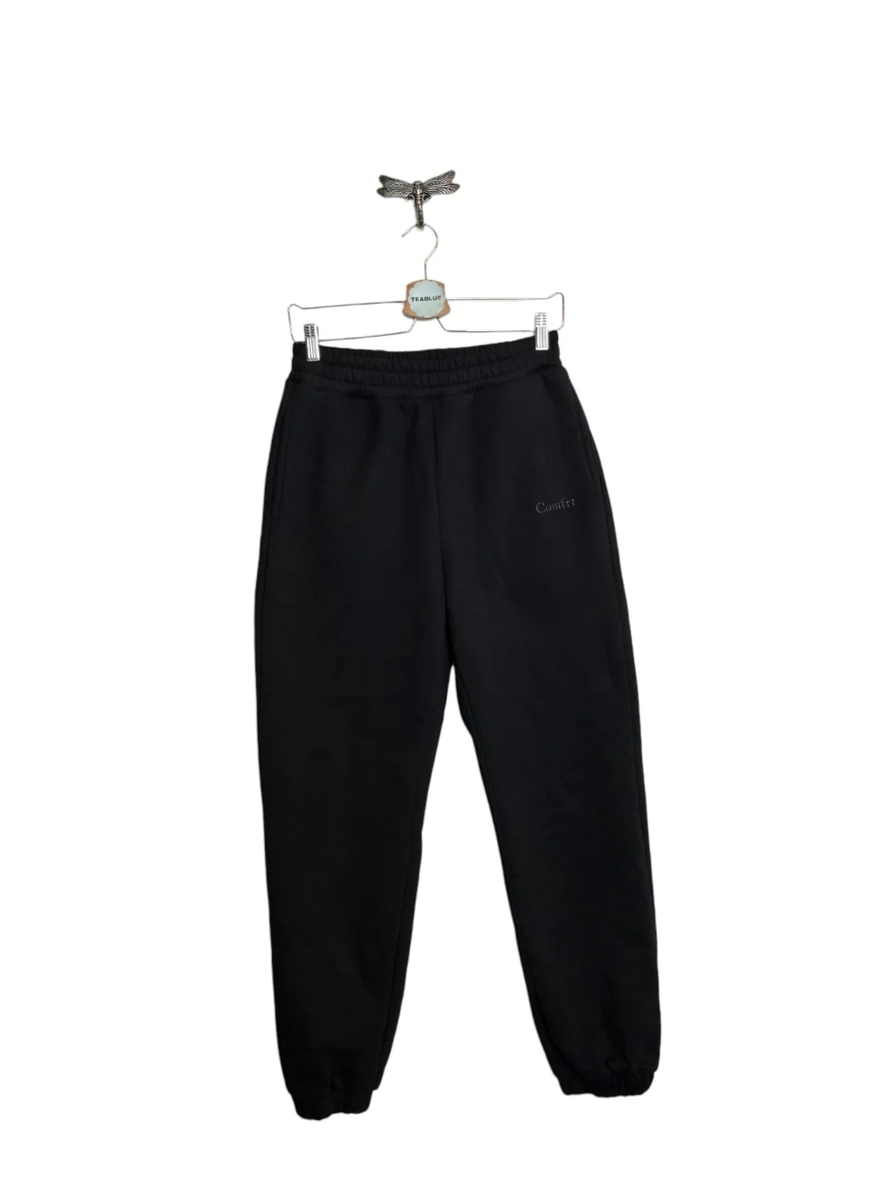 Comfrt High Rise Pull-On Jogger Signature Sweatpants Loungewear Black S
